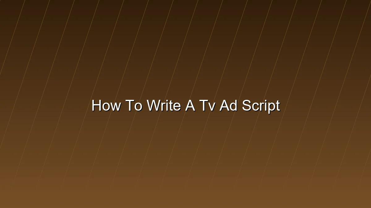 TV commercial script document with storyboard frames and video editing timeline